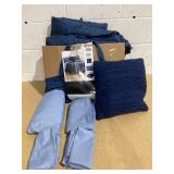 Mainstays 10 Piece Navy Bed in a Bag Comforter Set with Sheets, Full