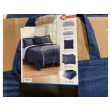 Mainstays 10 Piece Navy Bed in a Bag Comforter Set with Sheets, Full