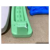 Little Tikes Outdoor Portable Kids Picnic Table with Umbrella, Blue/Green