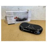 Mainstays Double Burner, 1800 W, Black Electric Cooktop