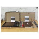 LOT OF 2 Mainstays C-Shape Metal End Table, Canyon Walnut Finish