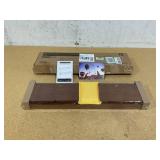 FLYJOE Picture Ledge Wall Shelves 24 Inch Width Set of 2, Solid Pine Wood Rustic Floating Ledge Shelves for Wall,Walnut