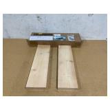 Marsmiles Natural Wood Floating Shelves, 24 Inch Floating Shelves Unfinished Set of 2, Solid Wall Mounted Raw Wood Shelves for Bathroom Living Room Kitchen Bedroom - Unfinished