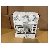 5PCS Full/Queen Mainstays White and Black Embroidered Comforter Set