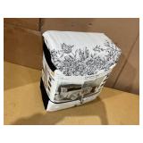 5PCS Full/Queen Mainstays White and Black Embroidered Comforter Set