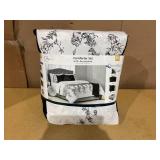 5PCS Full/Queen Mainstays White and Black Embroidered Comforter Set