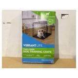 Vibrant Life Double Door Metal Wire Dog Crate with Leak-Proof Pan and Divider
