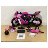 6V Barbie Motorcycle Ride on, Max 1 mph, for Kids Ages 3+ Years, by Flybar