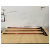 LOT OF 3 Bison Life 63 Inch Multi-Colored Mop Handle