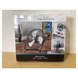 Mainstays 20" 3-Speed High Velocity Tiltable Black Steel Floor Fan