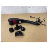 Brookstone Handheld Percussion Body Massager, 4 Vibration Modes, 5 Interchangeable Heads
