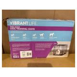 Vibrant Life Single Door Folding Metal Wire Dog Crate with Divider and Tray