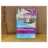 Vibrant Life Single Door Folding Metal Wire Dog Crate with Divider and Tray