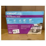 Vibrant Life Single Door Folding Metal Wire Dog Crate with Divider and Tray