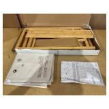 Better Homes & Gardens 35L 2-Bin Adult Rectangular Bamboo Laundry Hamper Sorter with Removable Linen Liner, Natural Wood & Vanilla Dream