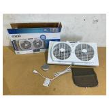 Shinic 9" 3-Speed Twin Window Fan with Removable Bug Screen,Fully Assembled,(22 to 33-1/2"), White