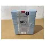 Color Sense 6-Piece 800 Thread Count Light Blue Cotton Rich Adult Bed Sheet Set, Queen - Deep Pocket