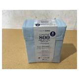 Color Sense 6-Piece 800 Thread Count Light Blue Cotton Rich Adult Bed Sheet Set, Queen - Deep Pocket