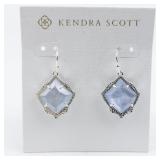 Kendra Scott  Kyrie Light Blue Illusion Silver Tone Base Metal French Wire Dangle Earrings . Has Kendra Scott Pouch