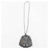 Islamic (Shia) Sterling Silver Religious Pendant Necklace .