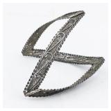 Filigree Sterling Silver Forearm Bangle Bracelet.