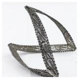 Filigree Sterling Silver Forearm Bangle Bracelet.