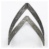 Filigree Sterling Silver Forearm Bangle Bracelet.