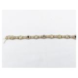 Etruscan Style Multi-Gemstone Vermeil (Sterling Silver) Tennis Bracelet.