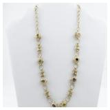 Etruscan Style Multi-Gemstone Vermeil (Sterling Silver) Necklace.