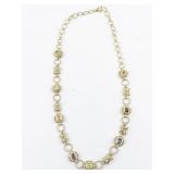 Etruscan Style Multi-Gemstone Vermeil (Sterling Silver) Necklace.