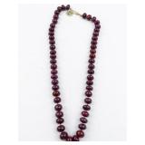 Polished Natural Ruby Gold Filled Bead Necklace. ***New Old Stock -Estimated Replacement Value $500***