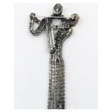 Butler & Wilson  Crystal Dancing Couple Silver Tone Base Metal Brooch .