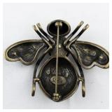 Joan Rivers Aurora Borealis Bronze Base Metal Brooch .