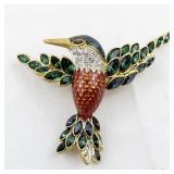 Nolan Miller Enamel & Rhinestone Gold Plated Brooch .