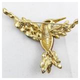 Nolan Miller Enamel & Rhinestone Gold Plated Brooch .
