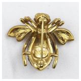 Joan Rivers Citrine Crystal Pave Gold Tone Base Metal Brooch .