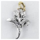 Nolan Miller Blue Enamel Iris silver tone Base Metal charm.