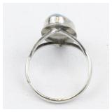 Larimar Cabochon Sterling Silver Ring. Size 8.25 - 8.5.