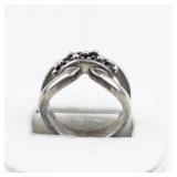 Michael Dawkins Beaded Knotted Starry Night Sterling Silver Ring. Size 7.75 - 8.