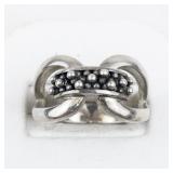 Michael Dawkins Beaded Knotted Starry Night Sterling Silver Ring. Size 7.75 - 8.