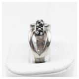 Michael Dawkins Beaded Knotted Starry Night Sterling Silver Ring. Size 7.75 - 8.