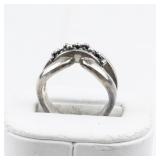 Michael Dawkins Beaded Knotted Starry Night Sterling Silver Ring. Size 7.75 - 8.