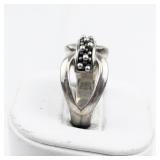 Michael Dawkins Beaded Knotted Starry Night Sterling Silver Ring. Size 7.75 - 8.