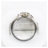 Michael Dawkins Beaded Knotted Starry Night Sterling Silver Ring. Size 7.75 - 8.