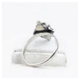 Dainty Pearl Sterling Silver Ring. Size 5.75 - 6.