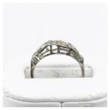 Three Leaf Black Hills Gold Sterling Silver & 10K Ring. Size 6.75 - 7.