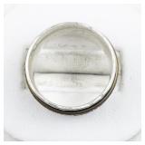 Hammered Tri-Tone Sterling Silver Spinner Ring . Size 8 - 8.25.