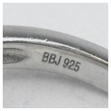 Bangkok Ratnaraj Jewelers Blue Zircon Rhodium Over Sterling Silver Ring. ***Estimated Replacement Value $200***. Size 5.75 - 6.