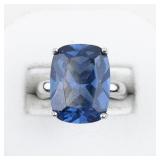 Bangkok Ratnaraj Jewelers London Blue Topaz Sterling Silver Statement Ring . Size 5.75 - 6.