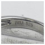 Bangkok Ratnaraj Jewelers London Blue Topaz Sterling Silver Statement Ring . Size 5.75 - 6.